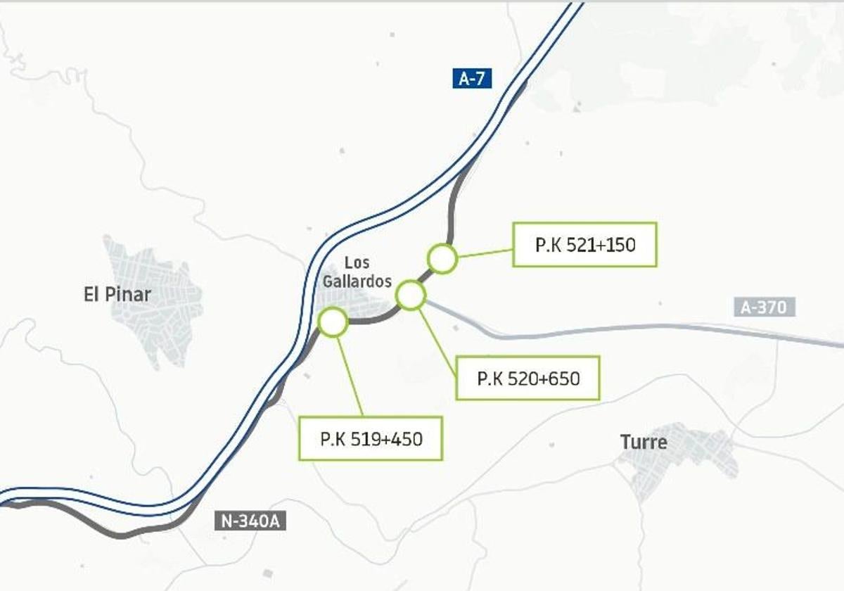 Transportes licita por 3,9 millones la construcción de tres glorietas en la N-340 en Los Gallardos