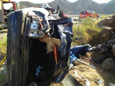 Mueren un padre y su hija en un accidente de tráfico  en la A-7 a la altura de Sorbas