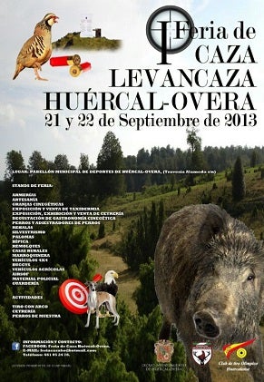 Levancaza, la primera feria de caza del Levante Almeriense, se da cita el próximo 21 y 22 de septiembre en Huercal-Overa