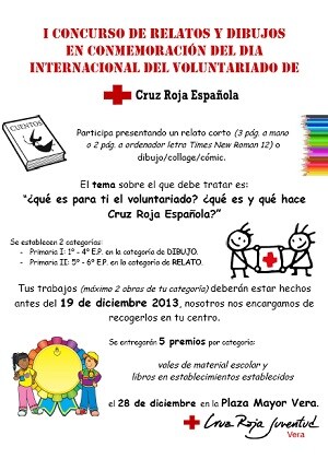 Vera celebra su primer concurso de relatos y dibujo infantil organizado por Cruz Roja para conmemorar el Día Internacional del Voluntariado