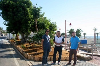 La avenida de Mesa Roldán en Carboneras luce más verde y ahorra agua de riego
