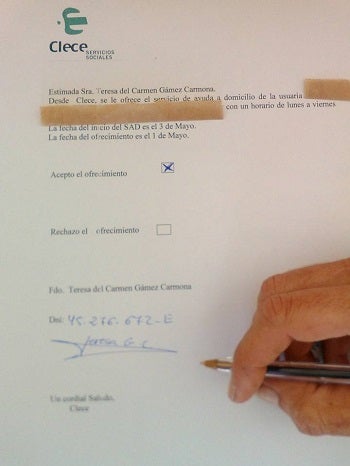 Teresa abandona su reivindicación tras firmar un compromiso de más horas de trabajo con su empresa