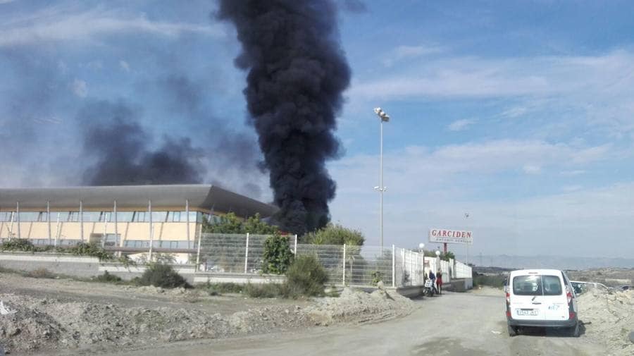 Incendio en la planta de pescados de Garciden en Vera