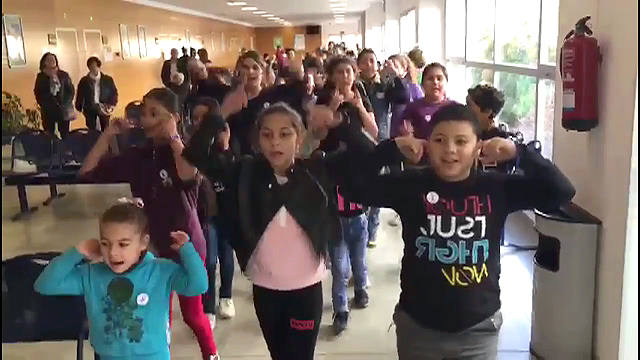 Momento del' flashmob'. 