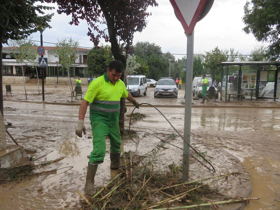 En la pedanía lojeña se ha desbordado el río, arrastrando coches y anegando viviendas y locales