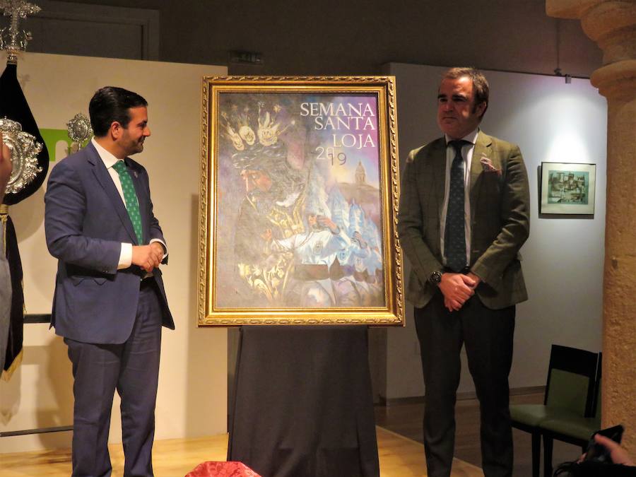 La Agrupación de Hermandades y Cofradías de Loja presenta la imagen representativa de la Pasión lojeña de este año, una obra del pintor de Puente Genil Clemente Rivas.