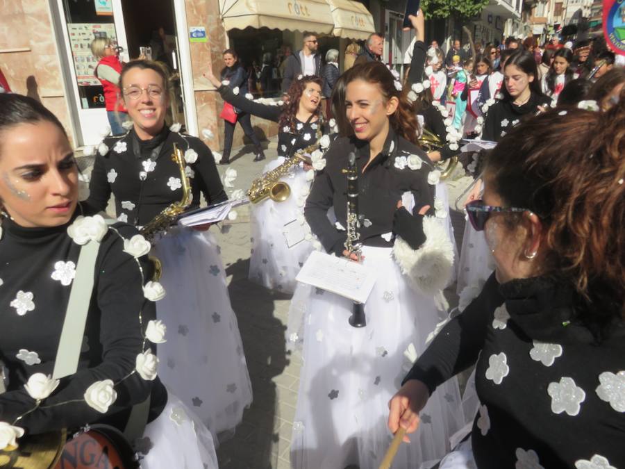 Más de 2.000 personas -entre alumnos, docentes y familiares- han participado en este pasacalles carnavalesco, que ha recorrido el centro de la ciudad durante buena parte de la mañana.