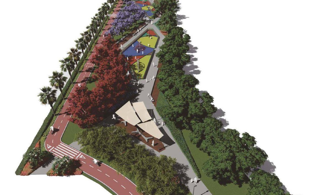 Recreación del diseño que tendrá el corredor entre la playa, el parque de Los Bajos y Gran Plaza. 