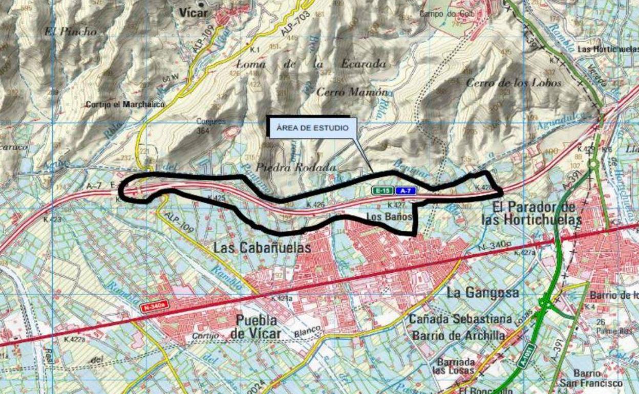 Transportes licita la redacción del proyecto de mejora de la conexión de Vícar con la A7