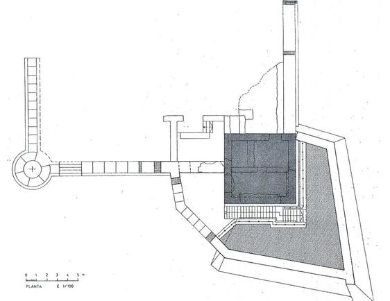 Detalle del Castillo de las Roquetas en un plano de 1807.