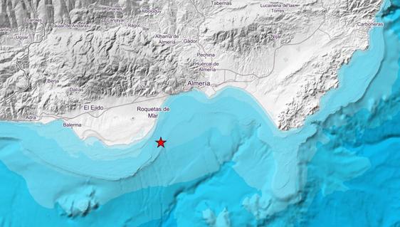 Registrado un terremoto de magnitud 2,4 con epicentro en Roquetas de Mar