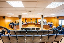 Imagen del primer pleno ordinario del año en el Ayuntamiento de Roquetas de Mar.