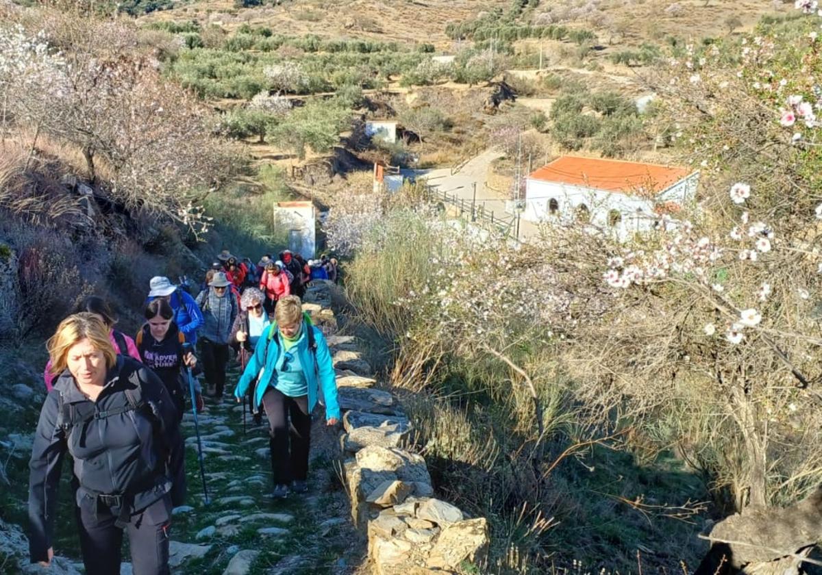 Algunos de los senderistas que recorrieron los alrededores de Tahal.