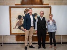 El autor de las obras, Francisco Moya, junto al concejal de Cultura, Daniel Salcedo.