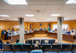 Imagen del pleno municipal celebrado ayer martes 2 de julio en el Ayuntamiento de Roquetas de Mar.