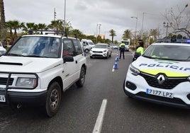 Uno de los controles de tráfico realizados en el municipio.