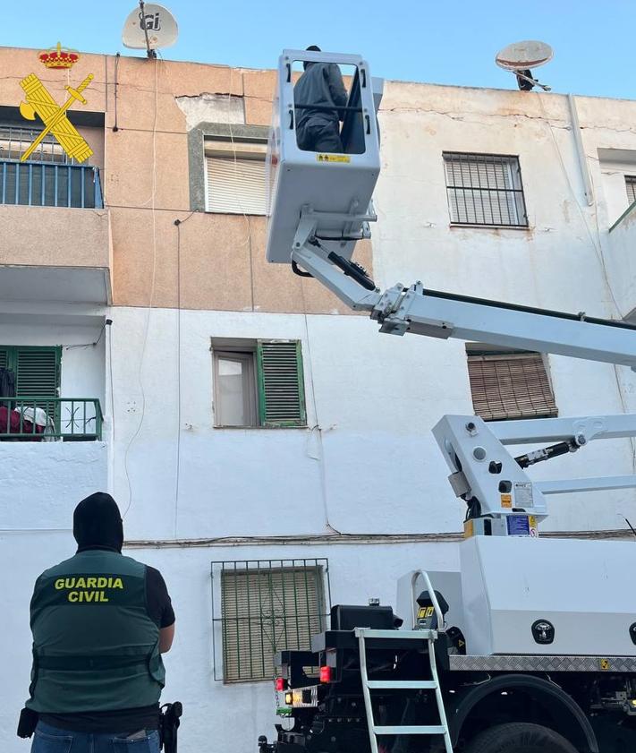 Imagen secundaria 2 - Armas, cartuchos y 700 plantas de marihuana: dos detenidos en las 200 Viviendas de Roquetas