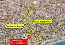 Hay desvíos para ir al Poniente o para el Levante.