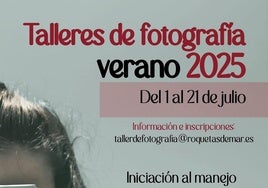Cartel de los cursos de fotografía.