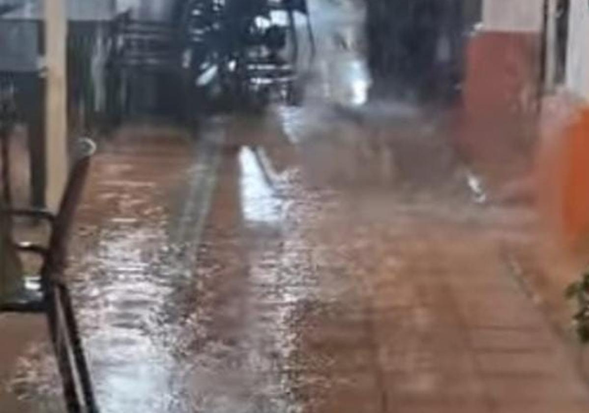 Un momento de las lluvias en el municipio.