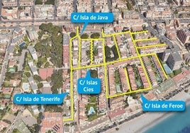 Algunas de las calles que contarán con cortes estos meses.