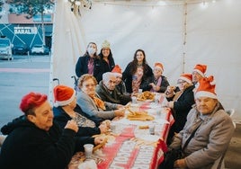 Uno de los momentos de la jornada de churros con chocolate.