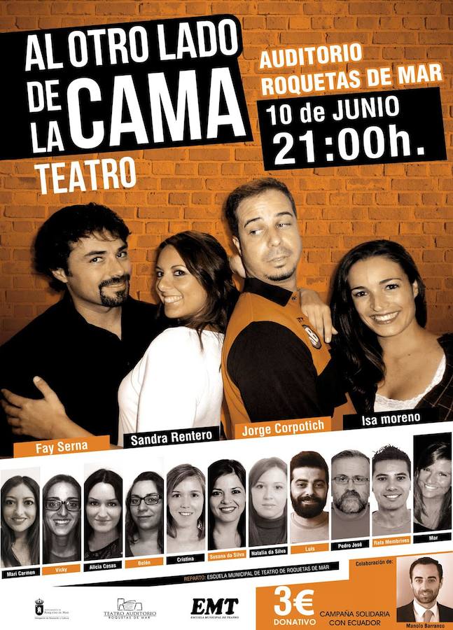 Alumnos de la Escuela Municipal de Teatro de Roquetas representan hoy ‘Al otro lado de la cama’
