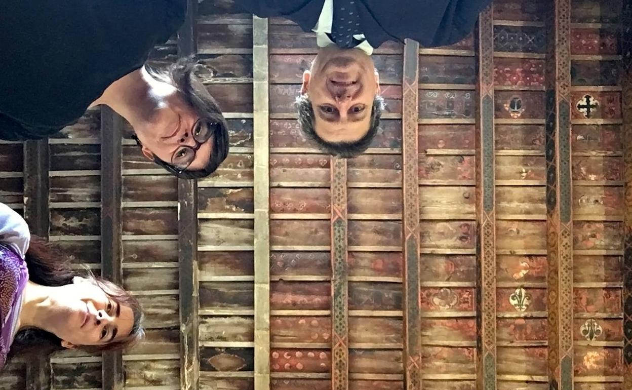 Las pinturas mudéjares del alfarje de San Lorenzo esconden otras más antiguas