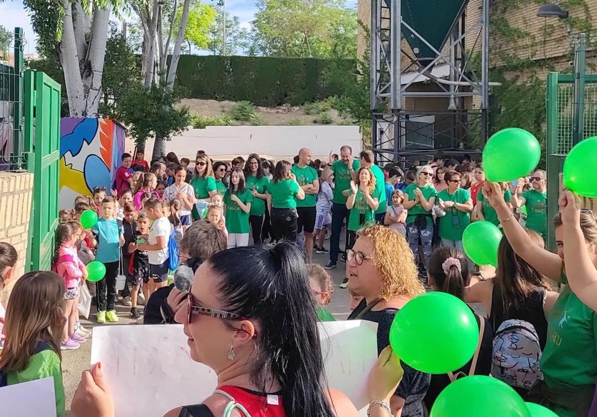 Un momento de la concentración de ayer.