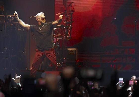 Alejandro Sanz en el inicio de su gira hace unos días en Pamplona.