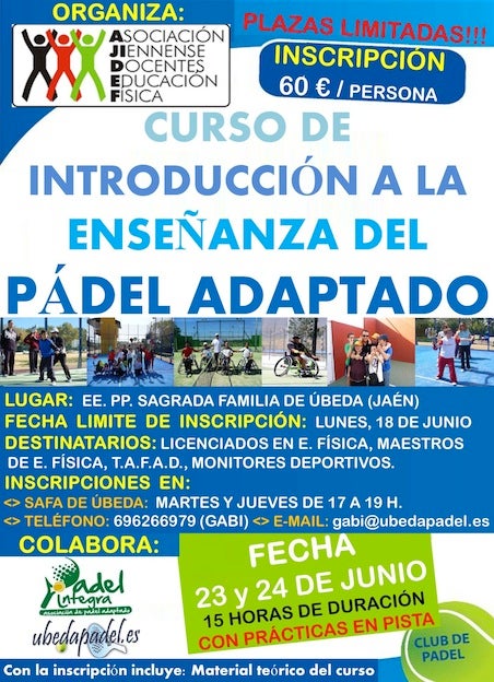 Curso de introducción a la enseñanza del pádel adaptado