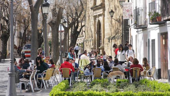 Una terraza en el casco histórico.