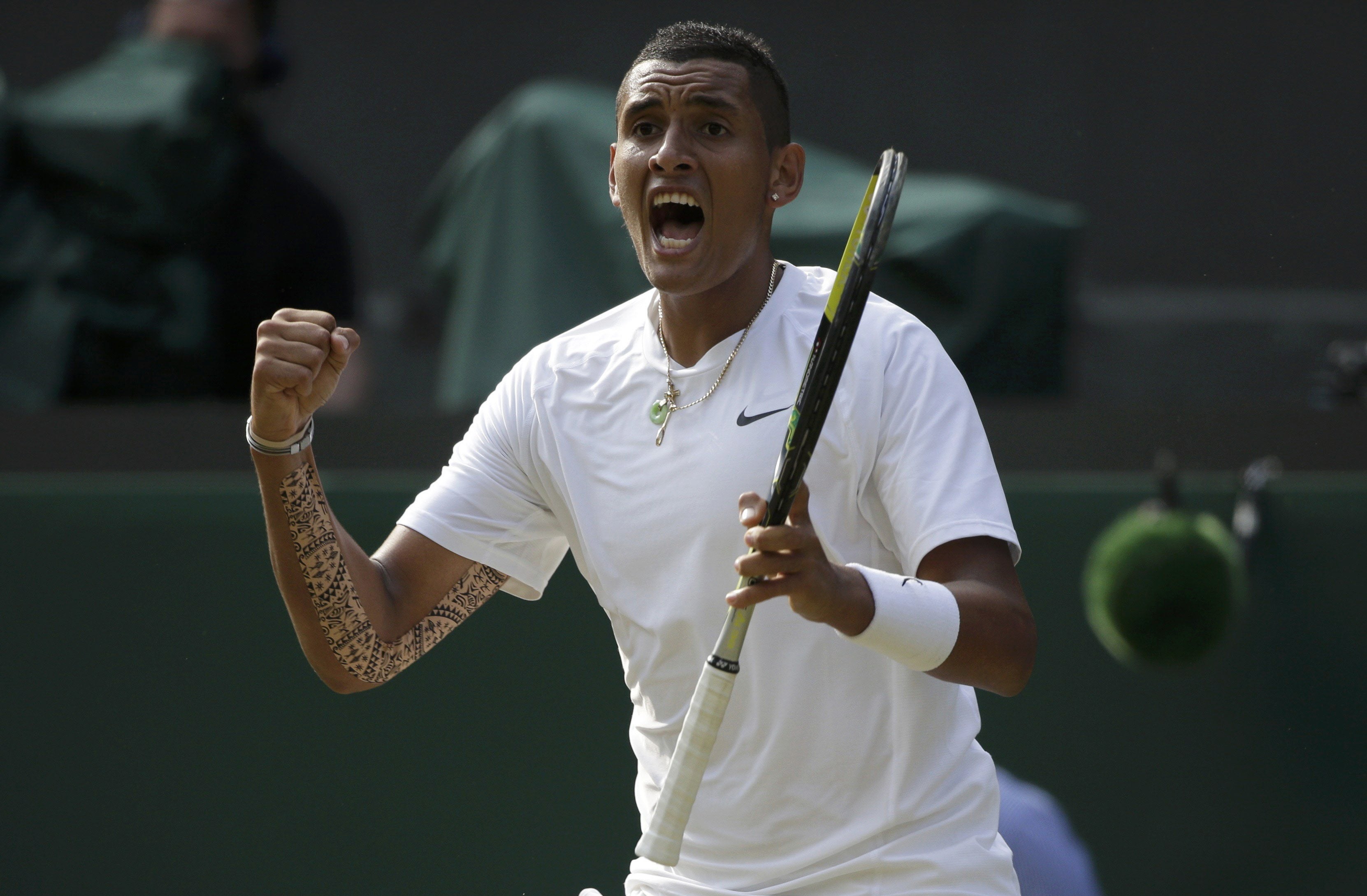 Nick Kyrgios celebra su victoria ante Nadal.