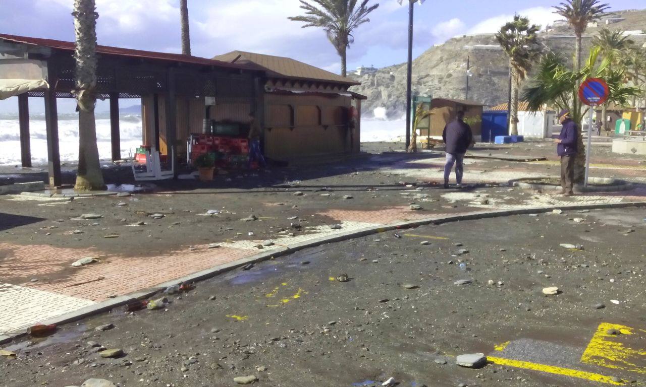 Los daños del temporal en La Rábita