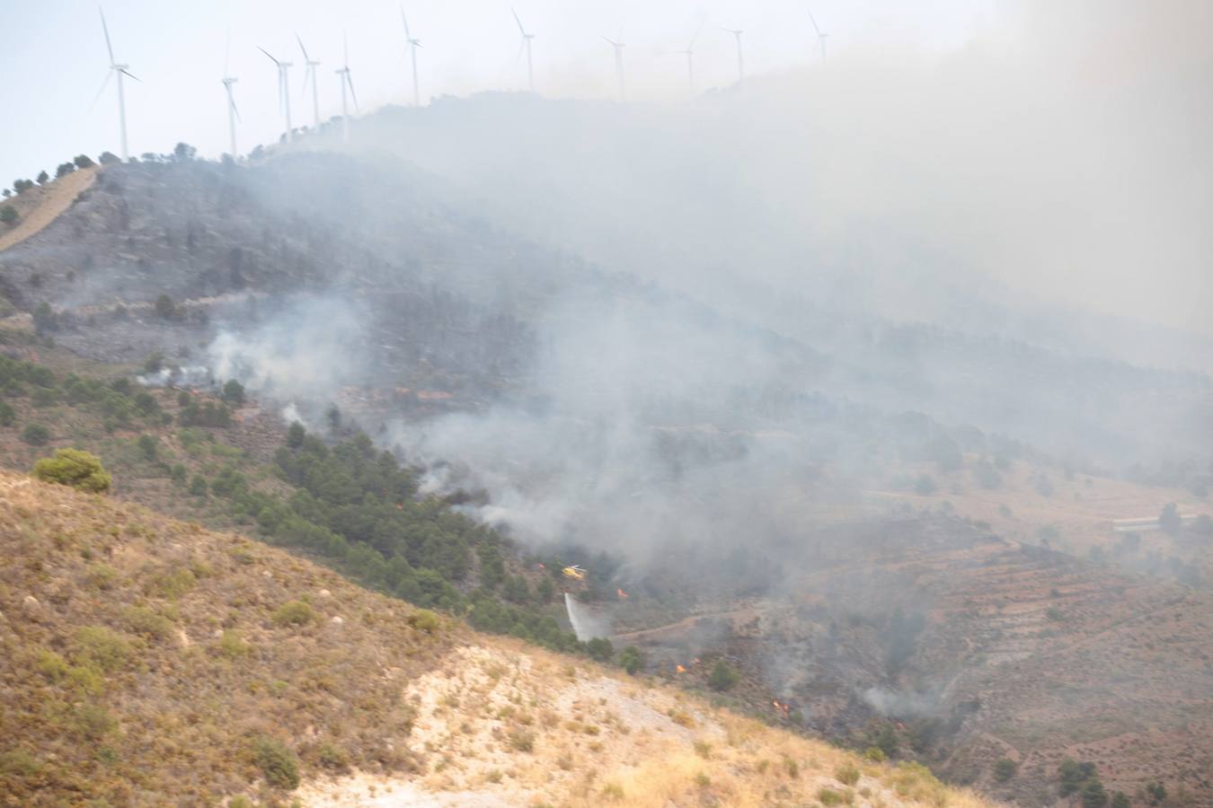 Alerta por un incendio forestal en Gualchos