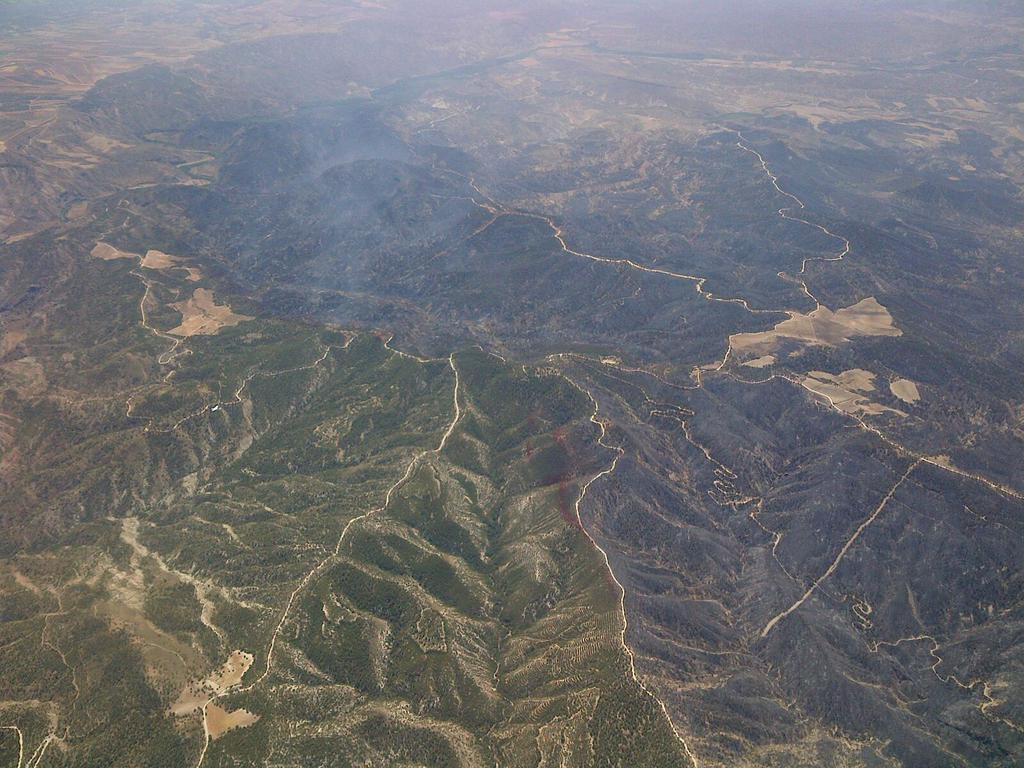 Efectivos de la UME y el INFOCA luchan contra el fuego en Quesada