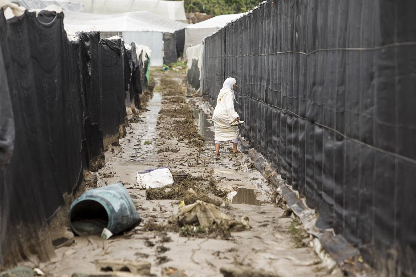 Los invernaderos de Albuñol quedan anegados por la lluvia