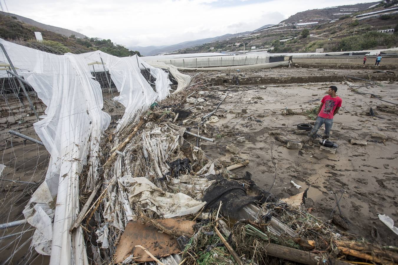 Los invernaderos de Albuñol quedan anegados por la lluvia