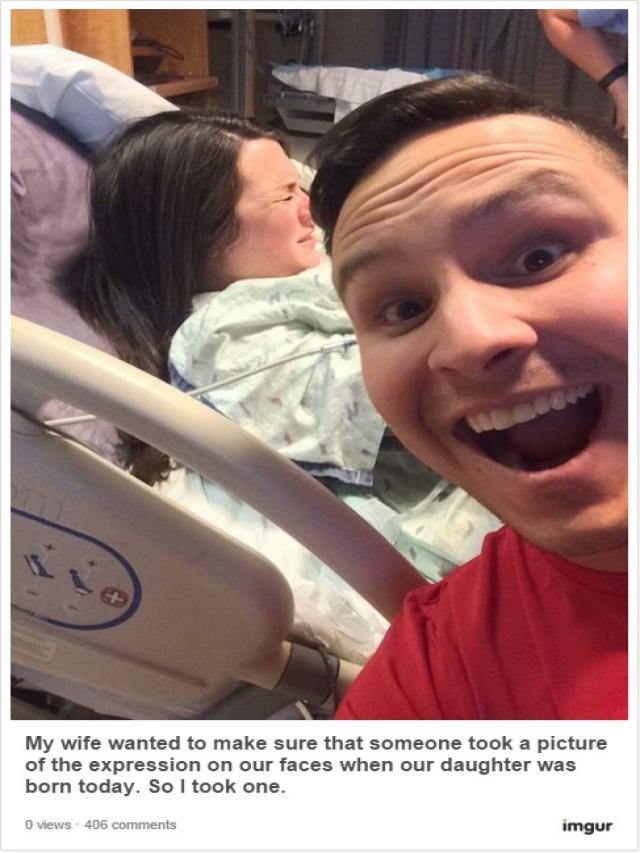 El marido en el paritorio. 