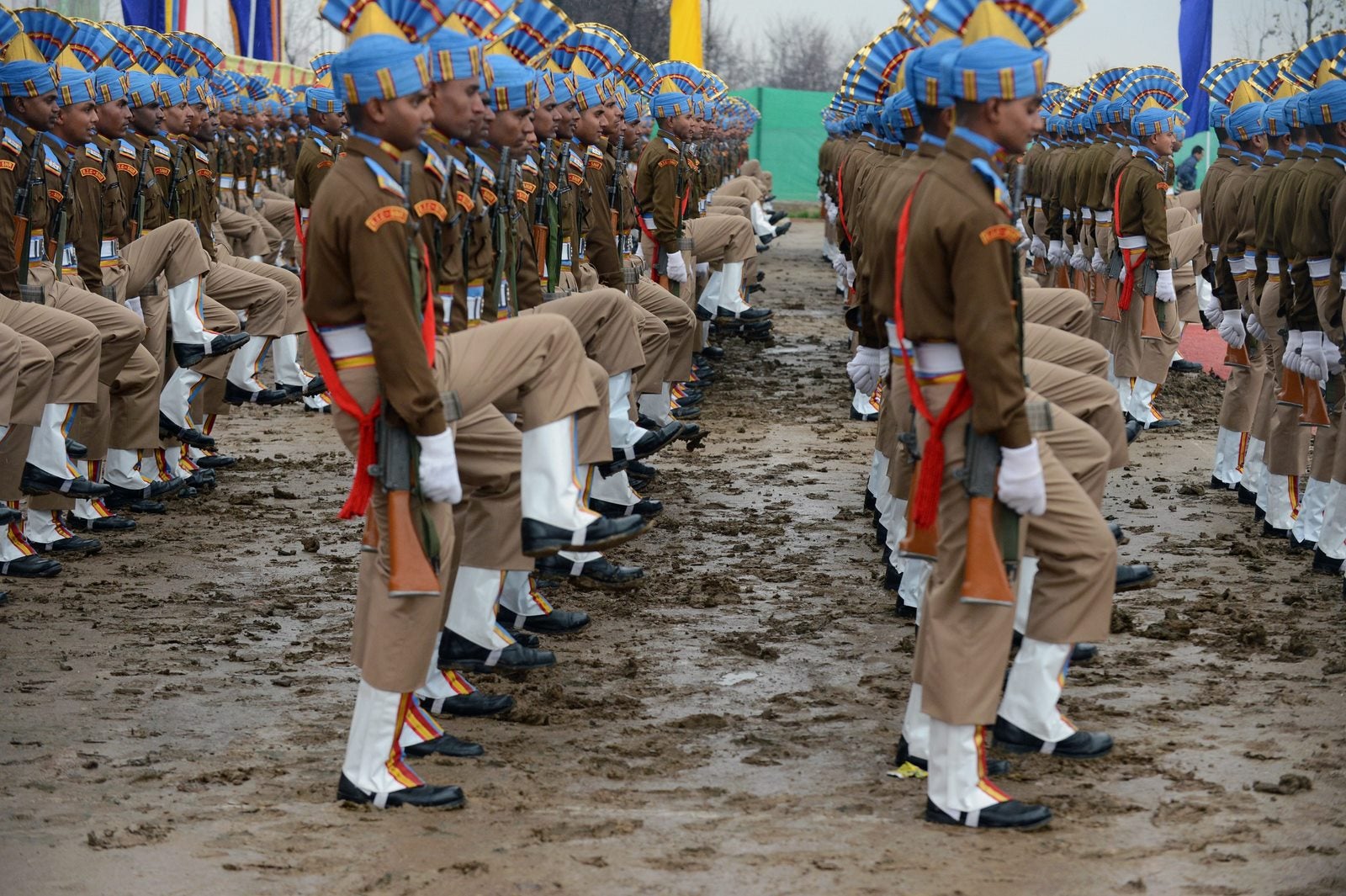 Los miembros de la Fuerza Central de Reserva de la India.