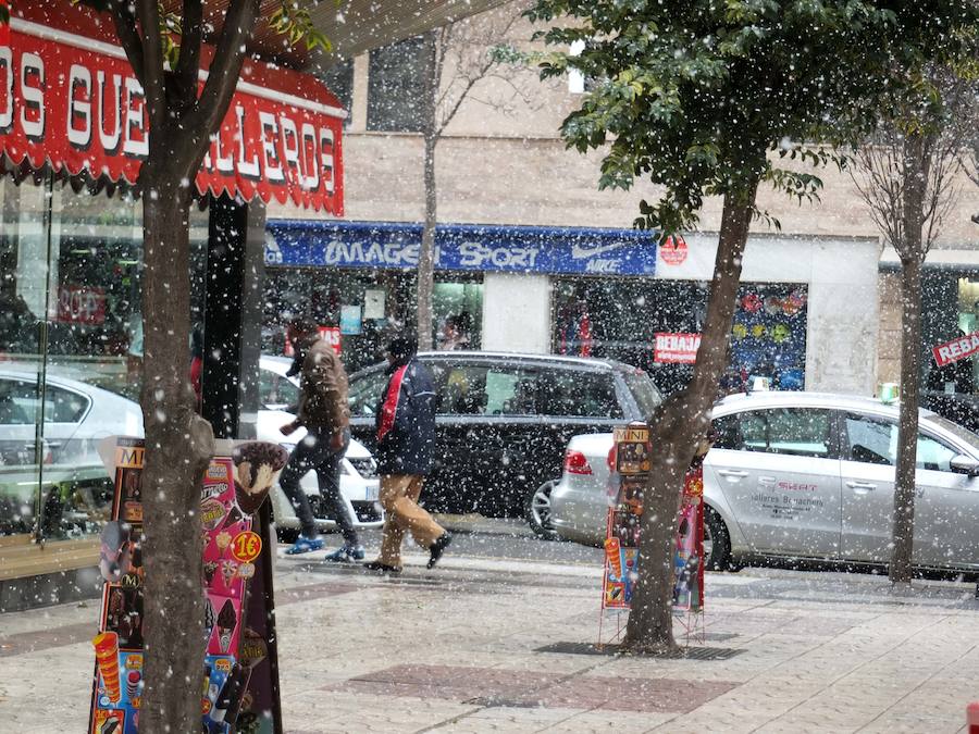 La nieve cae con fuerza en Guadix