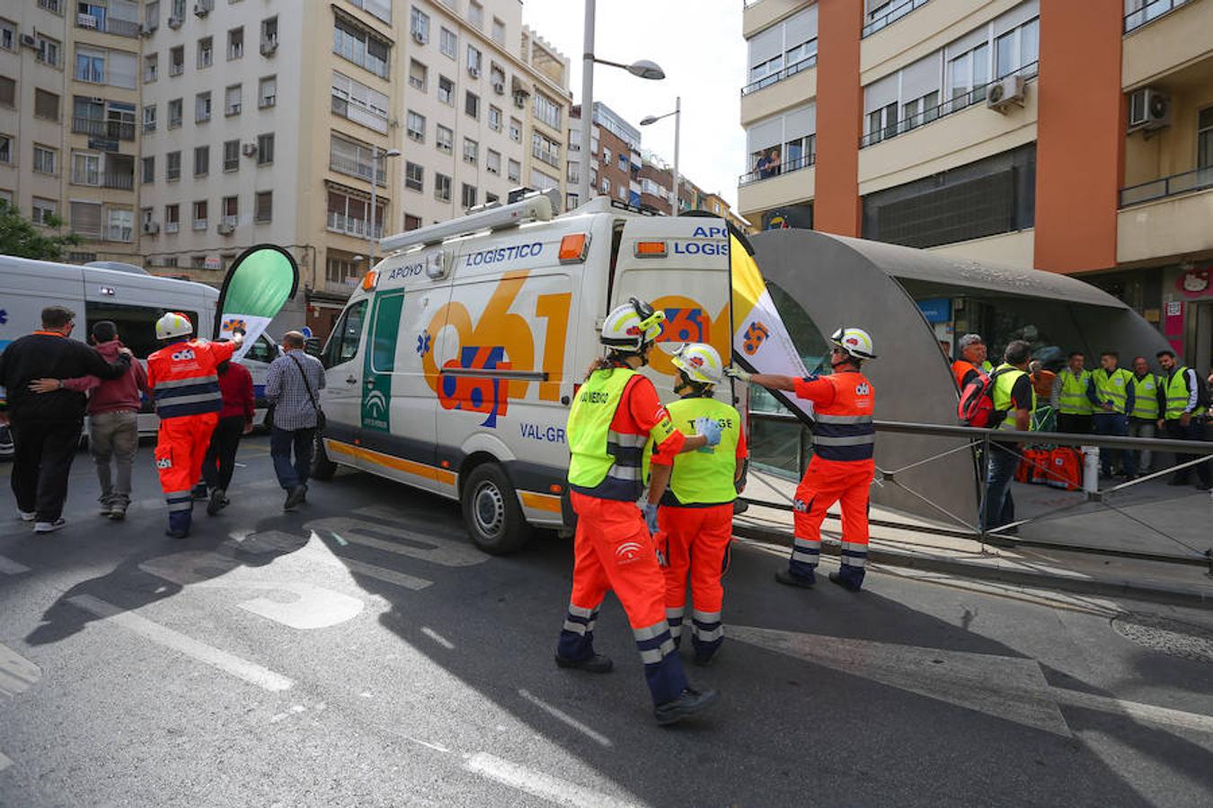 Simulacro de incendio en el metro de Granada