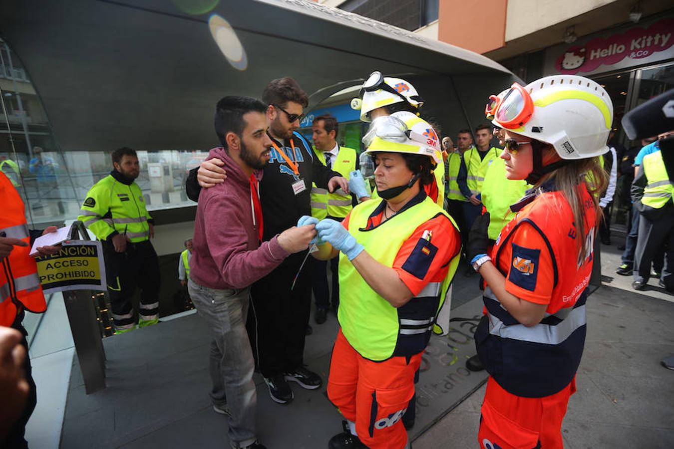 Simulacro de incendio en el metro de Granada