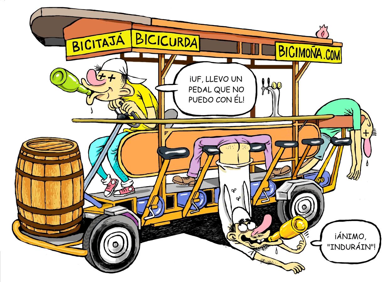 Celebrar, de borrachera, en una barra a pedales despedidas de soltera, es la forma más hortera de pasear por nuestras calles.