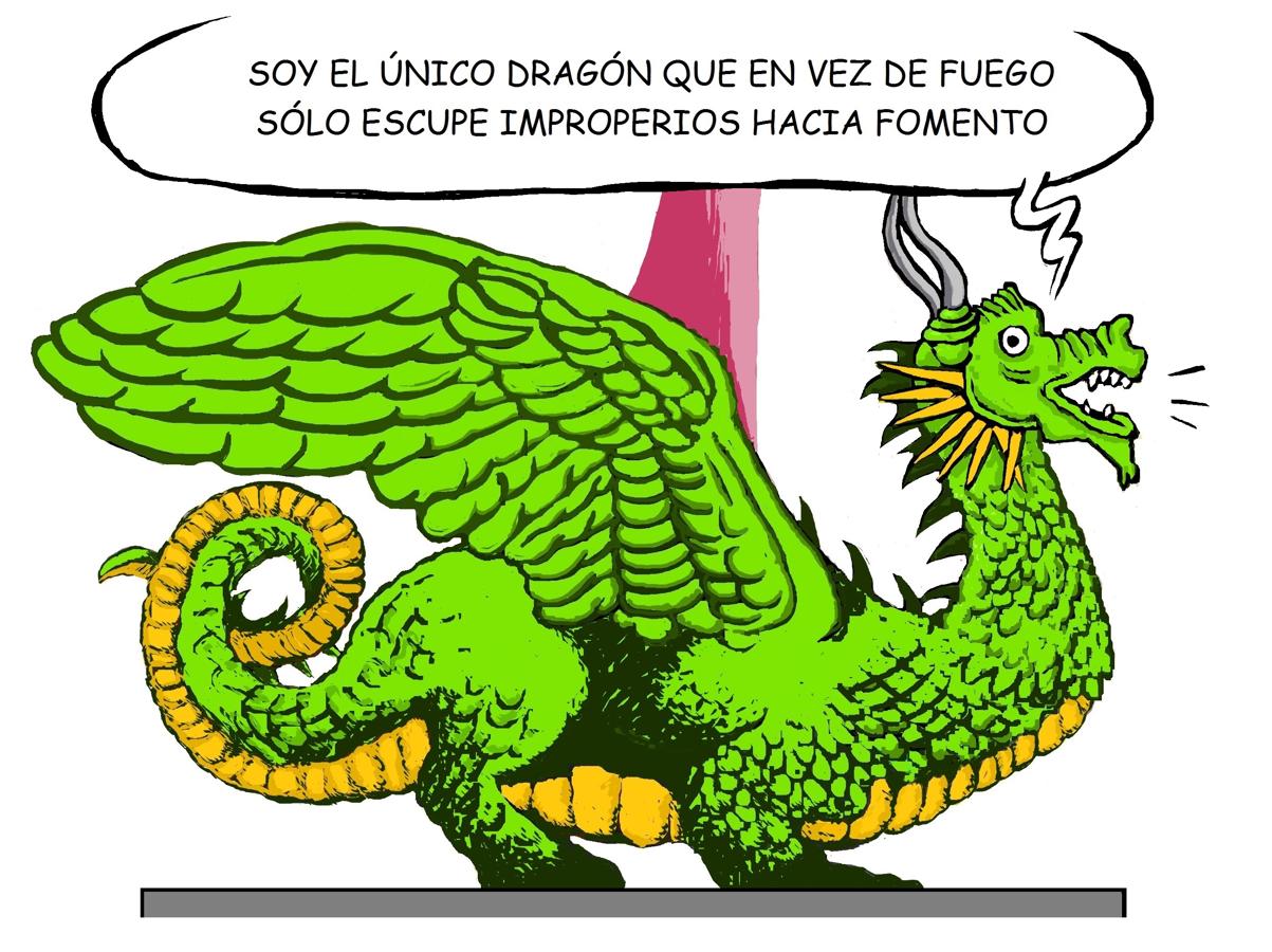 Tarasca, lorquiano atuendo la catedral y el dragón; el cartel luce estupendo, si pinta el AVE, corriendo, camino de la estación.