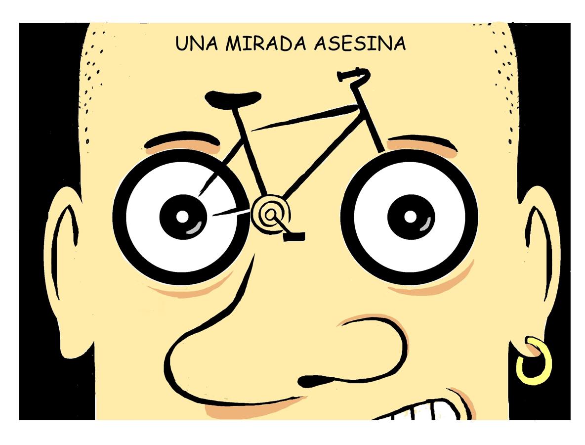 De ir asustá por la acera estoy hasta la peineta por si una bicicleta me da una restregaera y me tira a la cuneta.