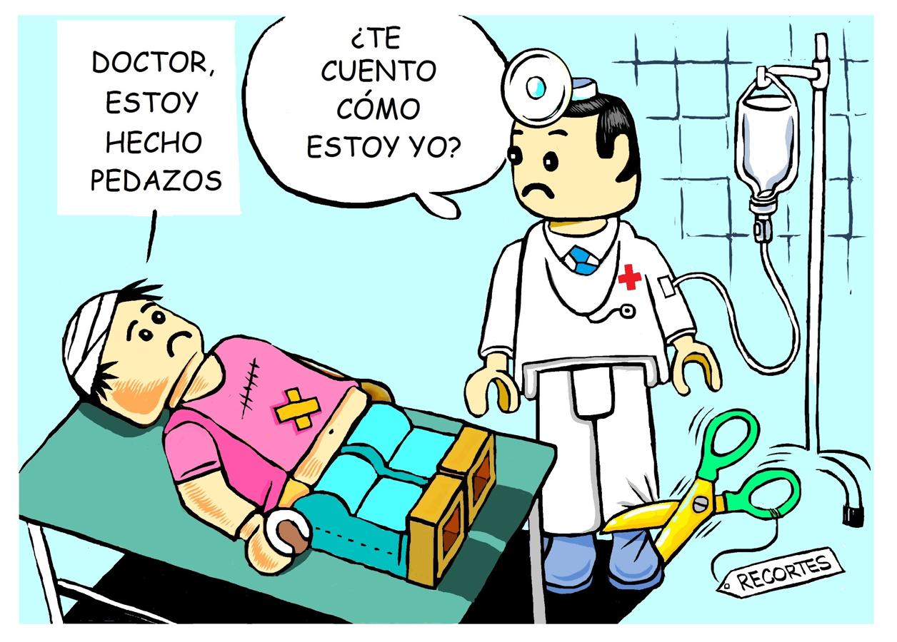 No quiero, si a urgencias llego, ir a varios hospitales. A la Junta yo le ruego: no me curen por retales como si yo fuera un Lego.