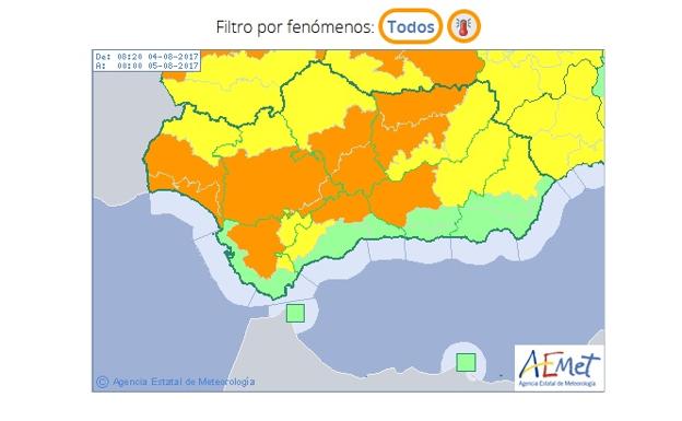 Hoy nos vamos a 'asar': aviso naranja en Jaén