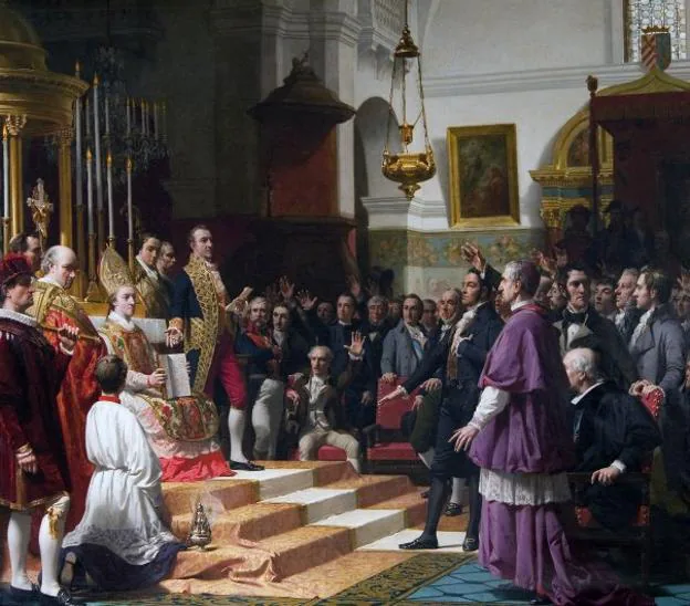 'Juramento de las Cortes de Cádiz', de Casado del Alisal, que está en el Congreso de los Diputados.