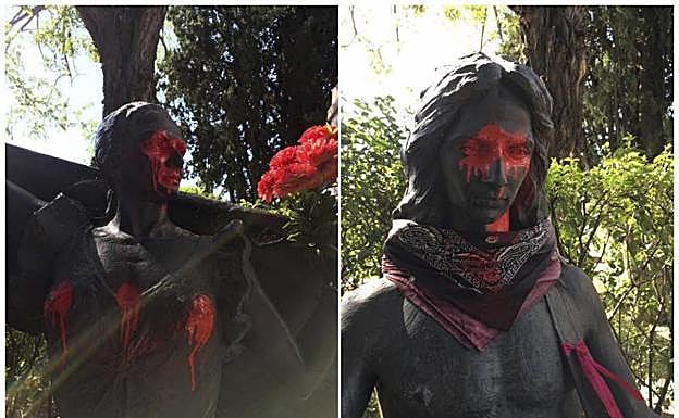 Indignación y pena de Lolita y Rosario, por la profanación de las estatuas de su madre y hermano